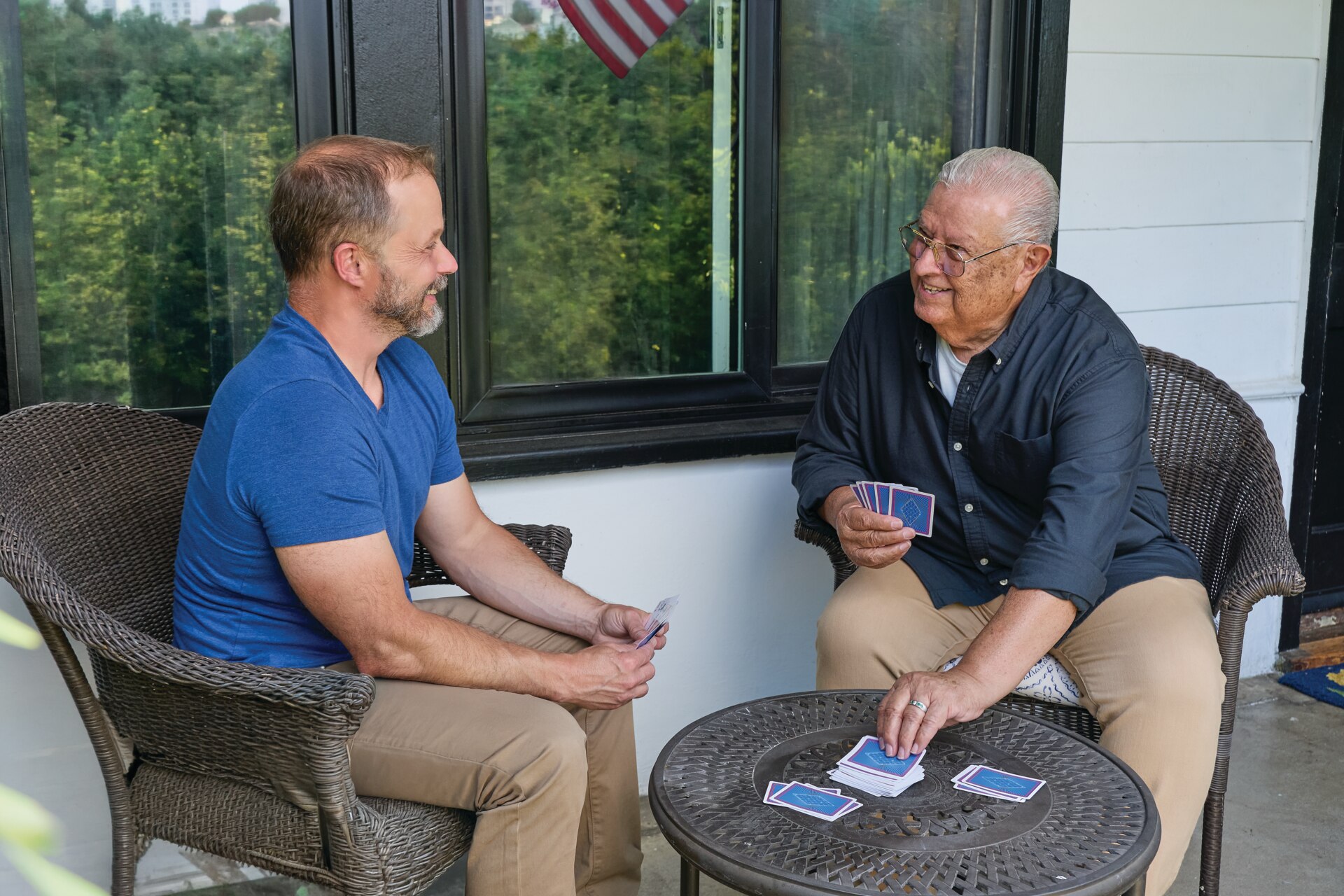 Veterans playing cards
